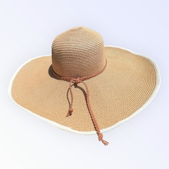 🌻Big Fun Wide Brim Floppy Hat {Outdoors Beach Pool Summer} 56-58 cm EUC - Picture 3 of 12